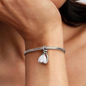 Pandora Snowdrop Flower Dangle Charm